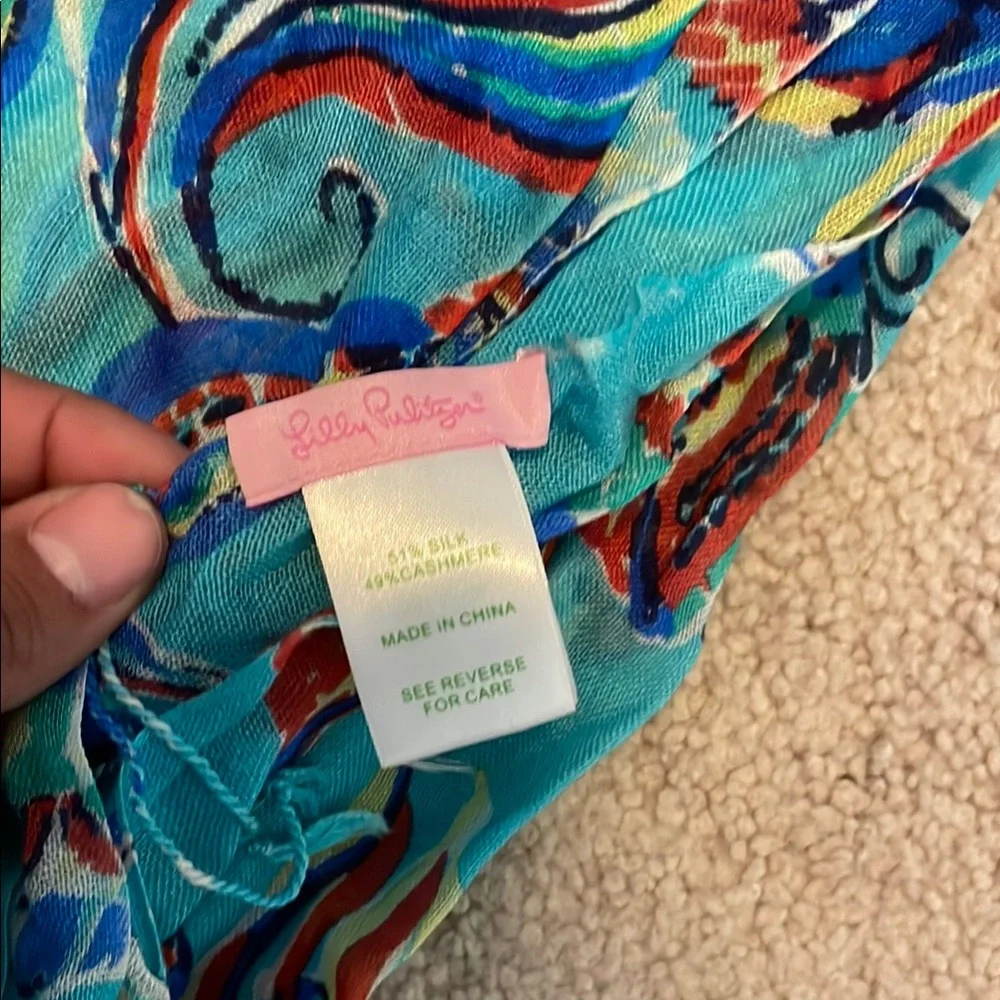Lilly Pulitzer Vibrant Koi Pattern Scarf